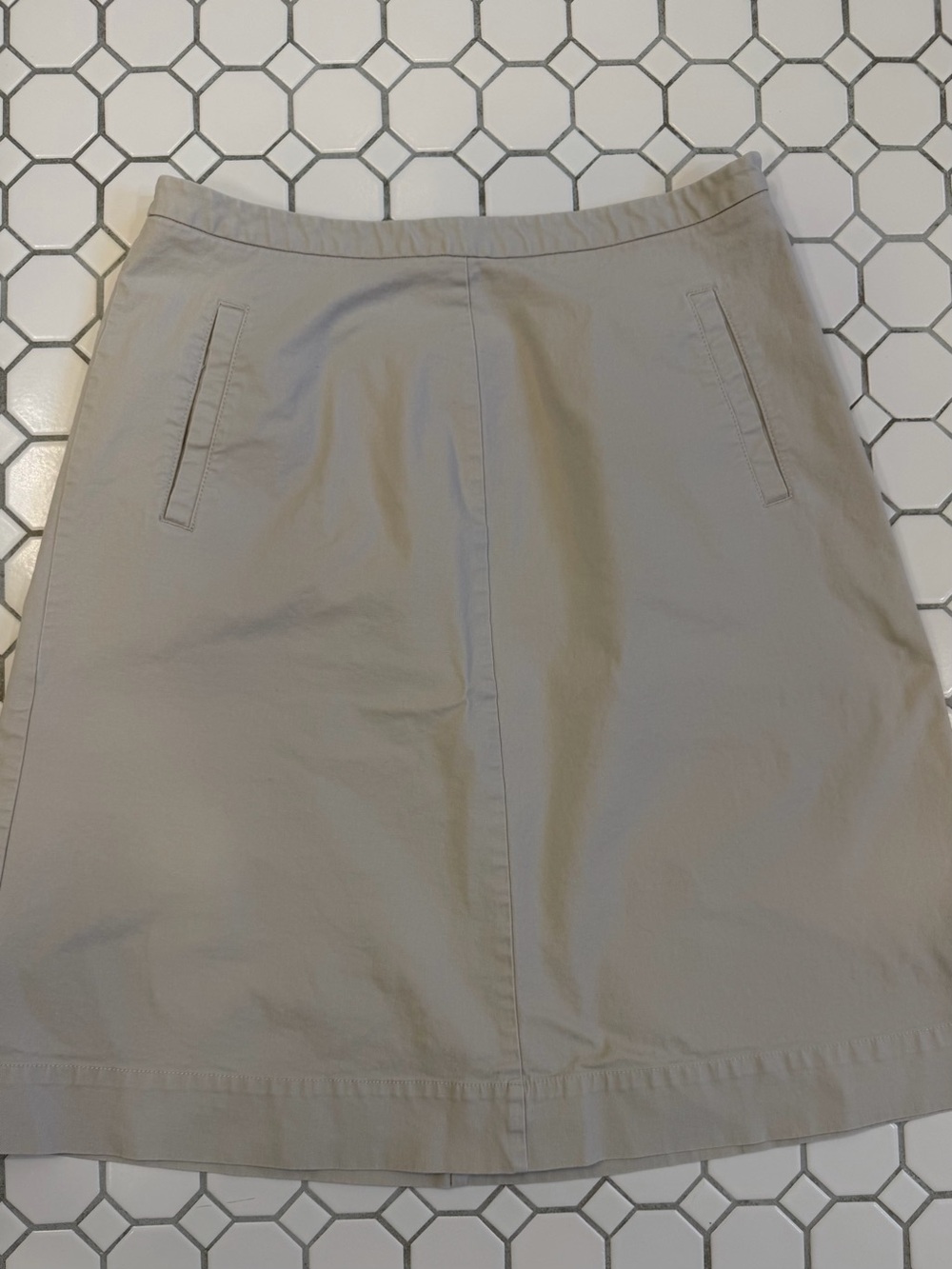 Boden Light Beige A-Line Skirt with Welt Pockets